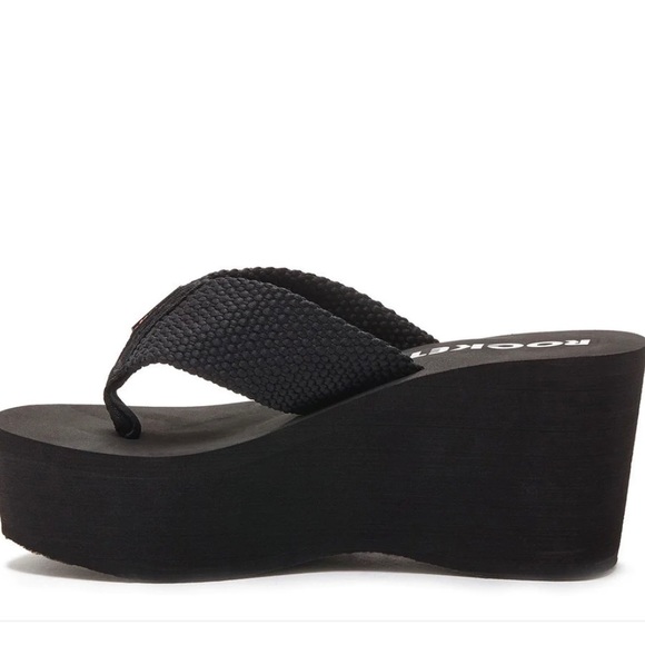 Rocket Dog Crush Black Webbing Flip Flop size wedges - Picture 2 of 3